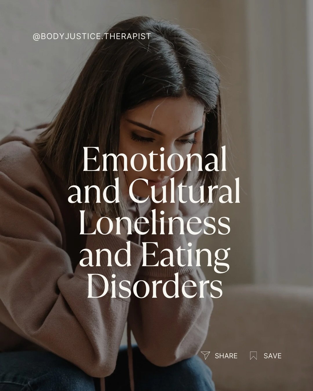 Something that has been on my mind lately is the parallel between emotional loneliness and cultural loneliness. And how eating disorders are common in both of these experiences. 

In families shaped by emotional immaturity, children often learn that 