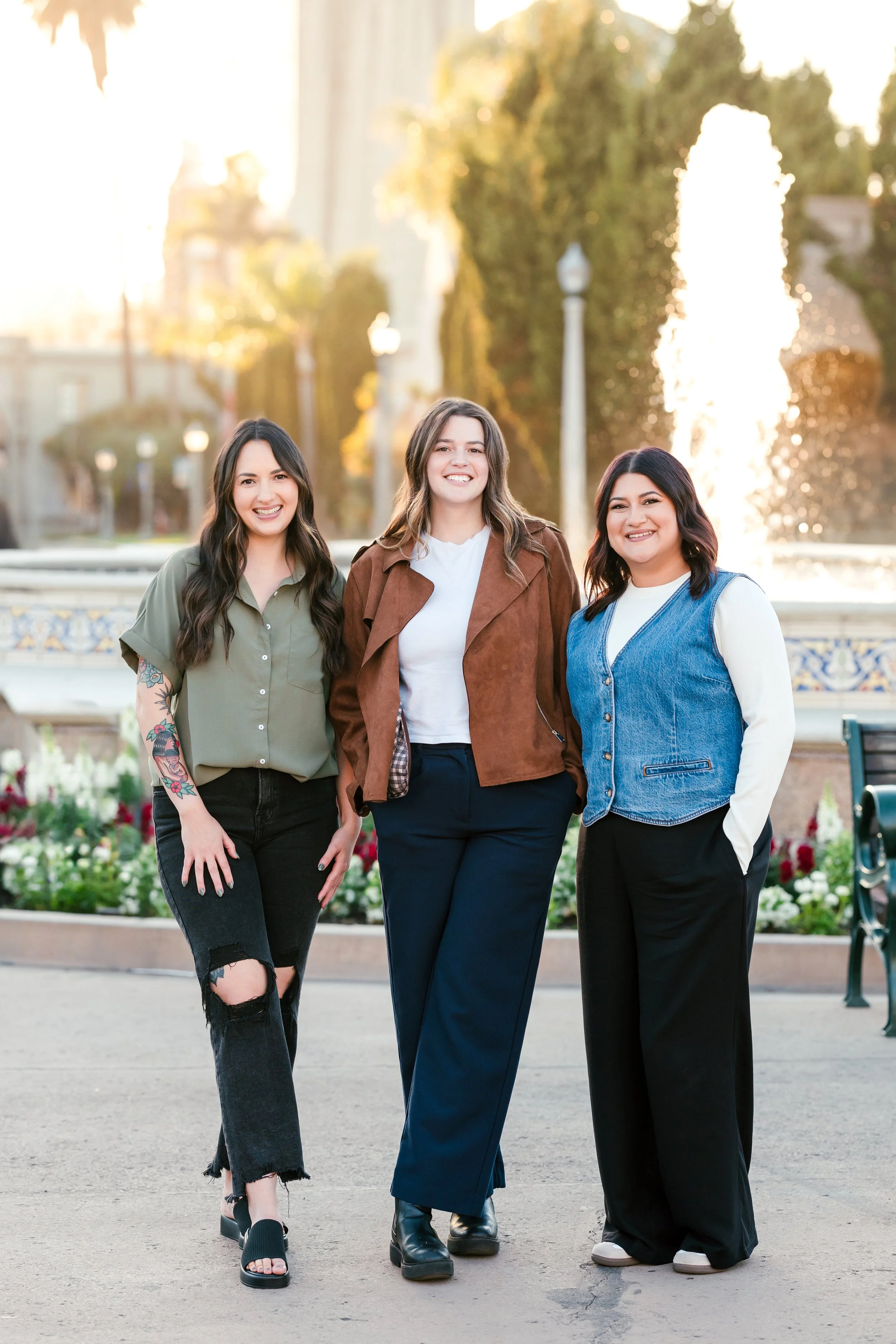 Eating disorder and OCD therapists standing outside a fountain in Balboa Park, San Diego, CA