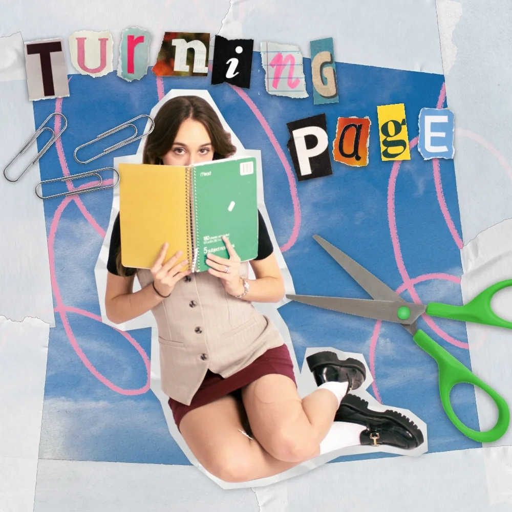 An early concept combining illustration, photography, and scrapbook elements.