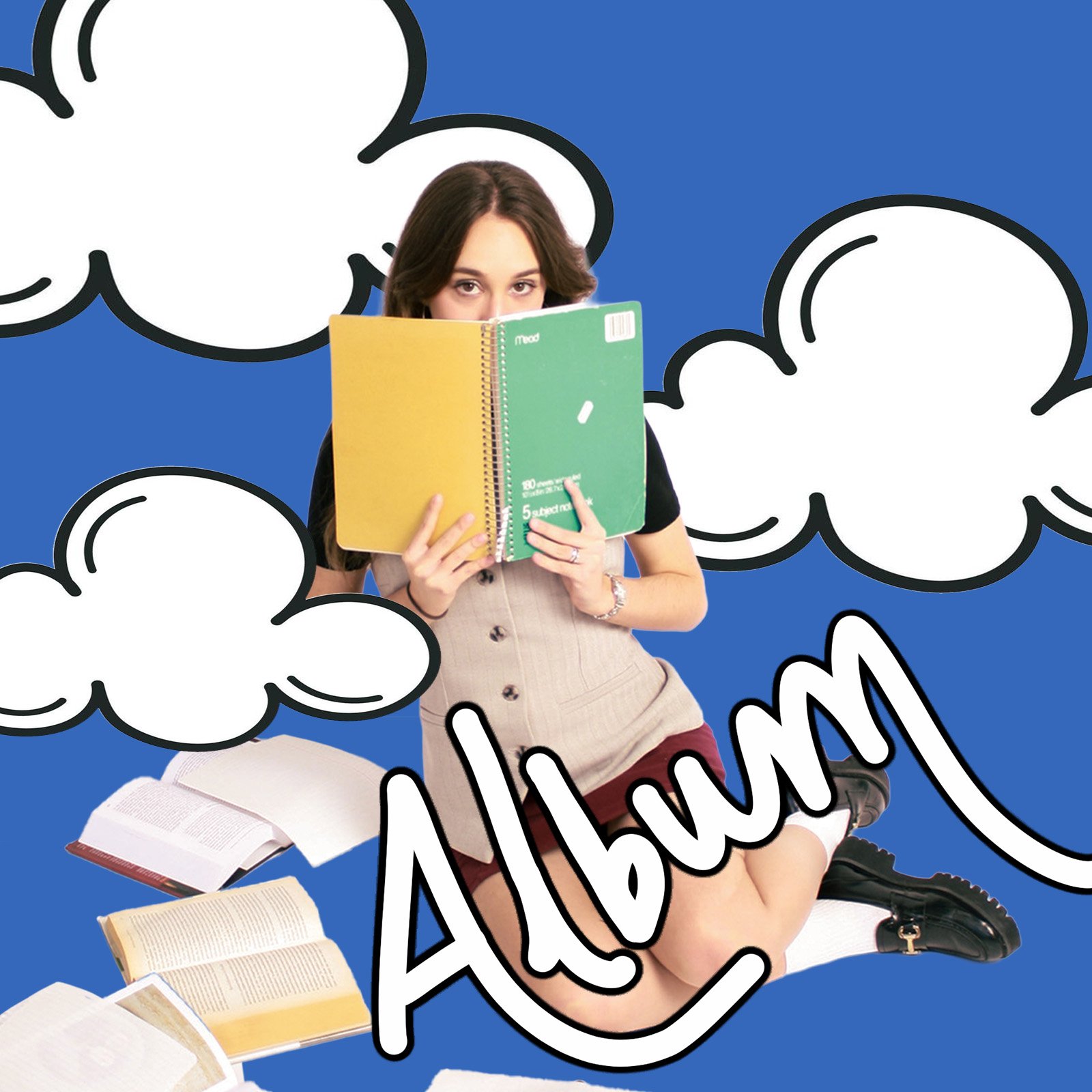 One of the first concepts I pitched used a found doodle of a cloud to loosely explore a “head in the clouds” theme, inspired by lyrics about wandering and existentialism. The focus was on playing with composition and ideas, keeping the design rough a