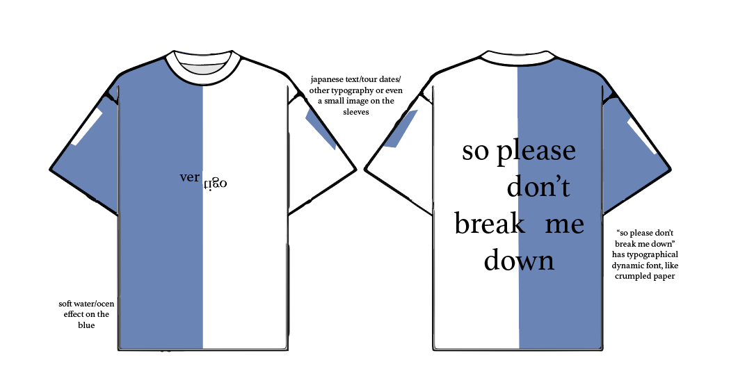From the start, I knew I wanted a split, half-and-half composition. Since EDEN often incorporates sports themes into his merch, I drew inspiration from the vertical design language of a soccer jersey.