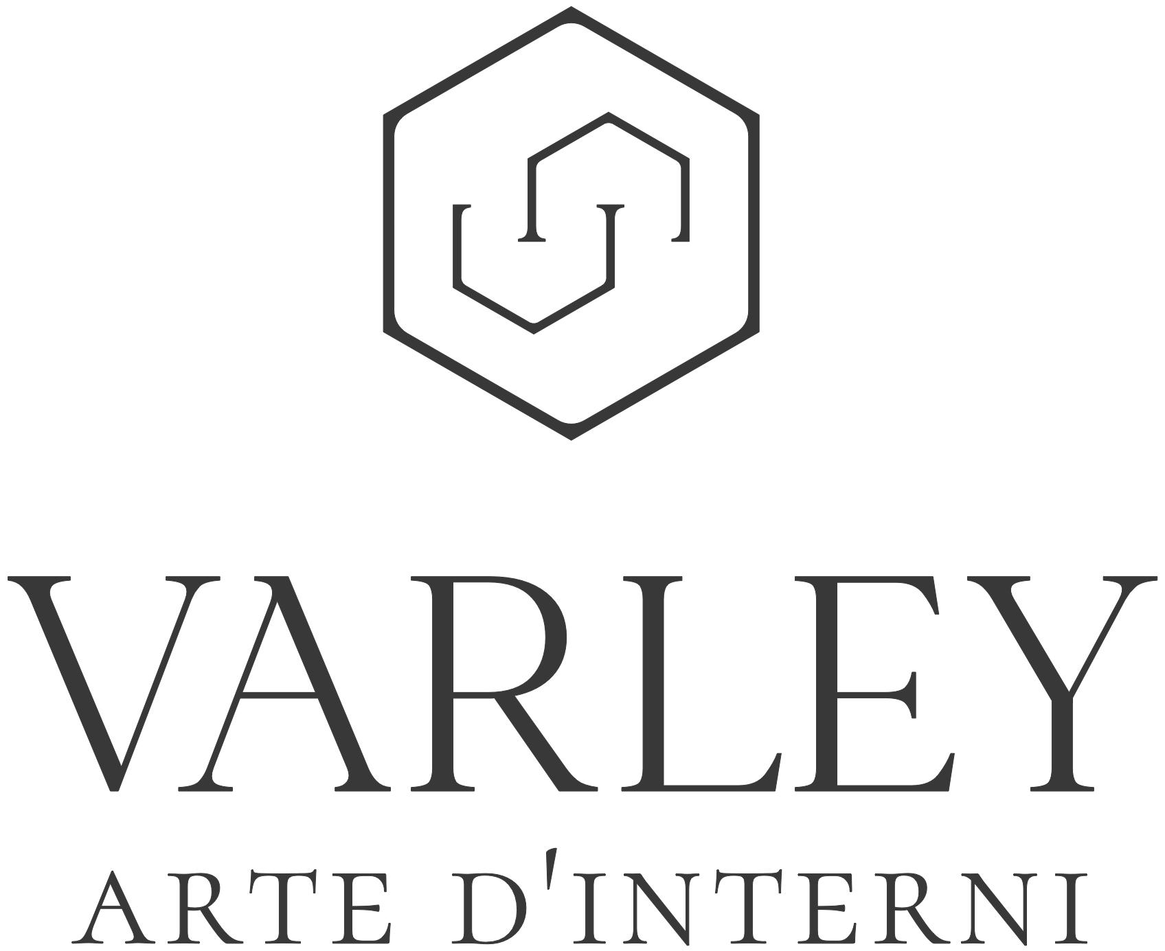 Logo des Unternehmens VAREY, bestehend aus einem hexagonalen Rahmen mit einer stilisierten Gitarre und dem Schriftzug 'VAREY' darunter, gefolgt von 'ARTE D'INT'.