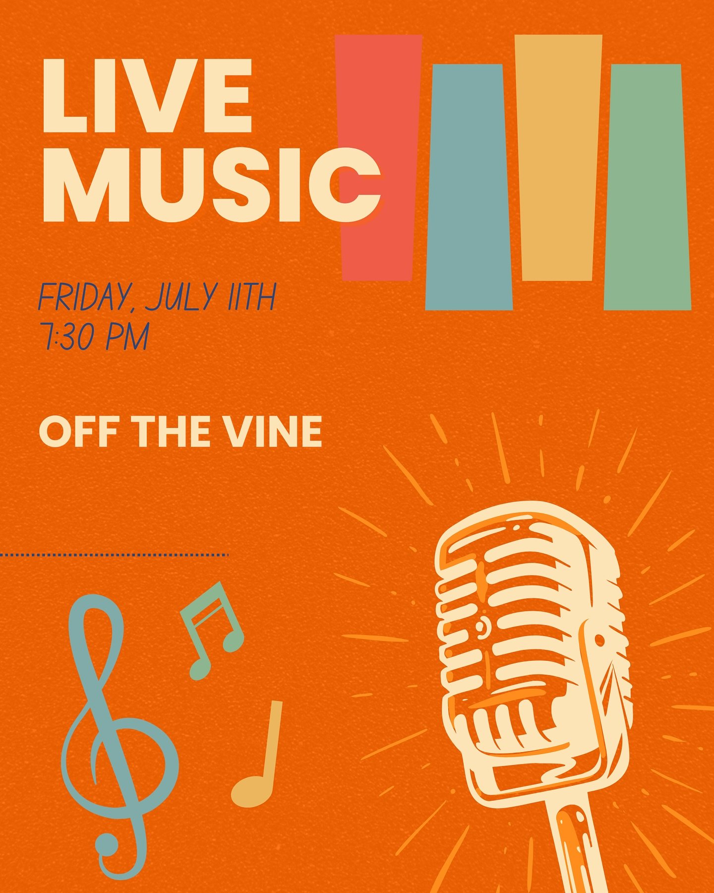 Two weeks from tonight we&rsquo;ll have @offthevinechicago at the taproom for Live Music! 🎶

Join us Friday, July 11th at 7:30PM!