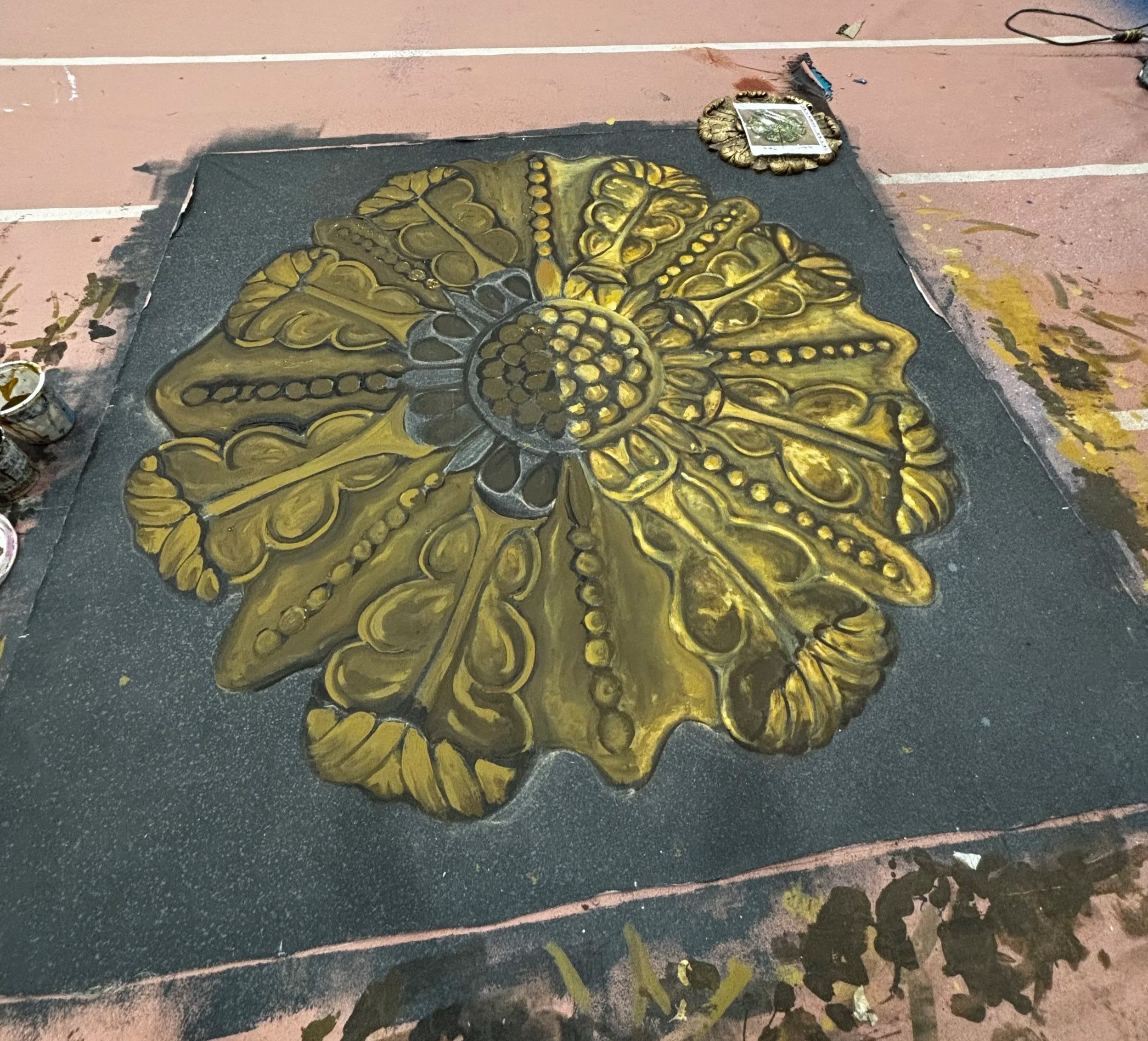 Materials: Nova Color, Off Broadway, Various Tints, Gold Metallic Acrylic