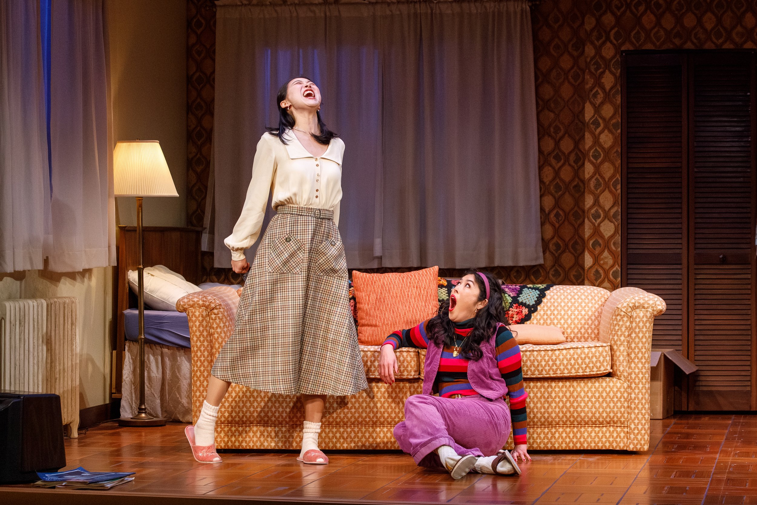 Seoyoung Park and Becca Q. Co in The Heart Sellers (2026) at Seattle Rep. Photo by Sayed Alamy.