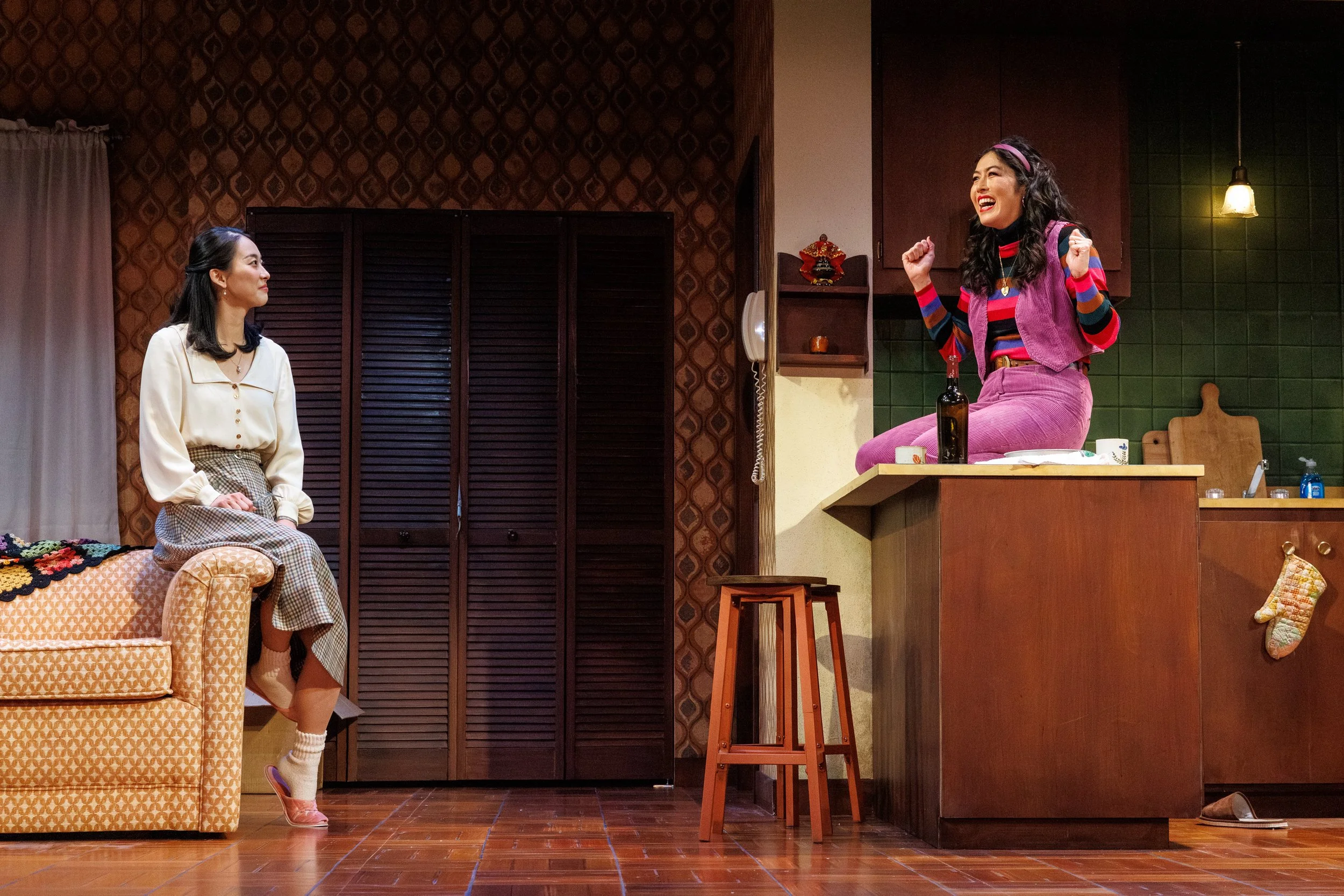 Seoyoung Park and Becca Q. Co in The Heart Sellers (2026) at Seattle Rep. Photo by Sayed Alamy.