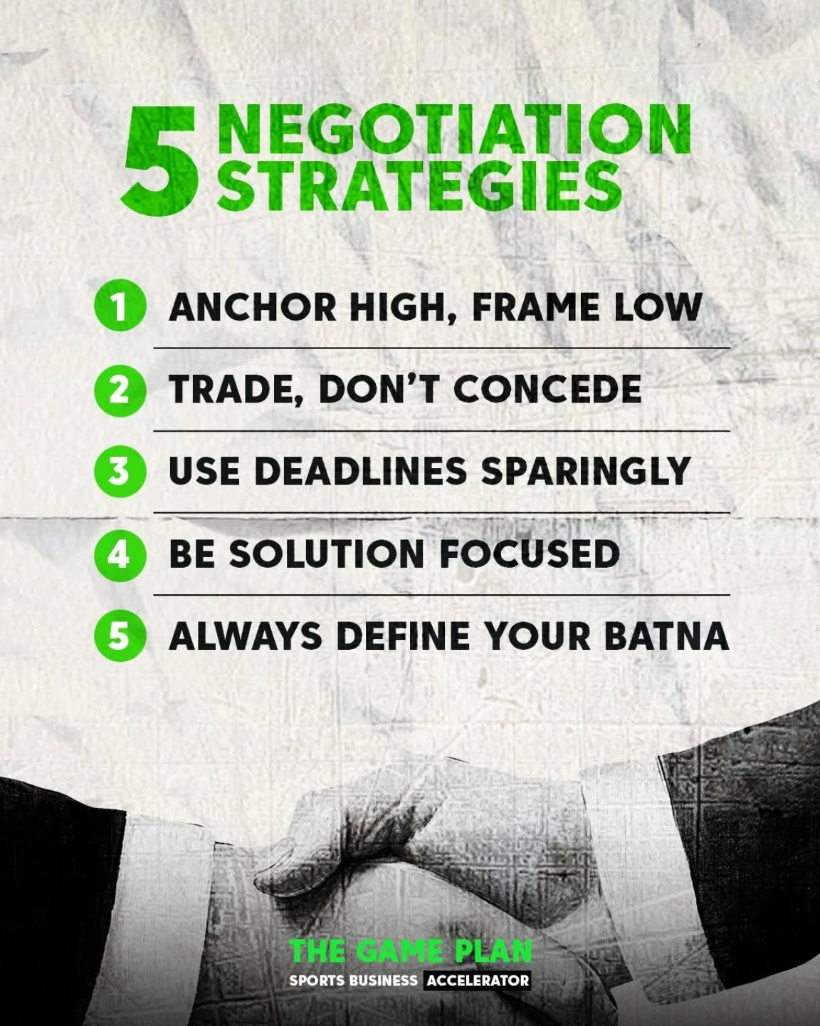 If you can&rsquo;t negotiate, you&rsquo;re losing money.

Here are 5 tactics used by professionals:

1️⃣ The first number sets the tone. Framing is what gets it accepted. Smart negotiators push high, then anchor it to logic that sounds fair.

2️⃣ It&