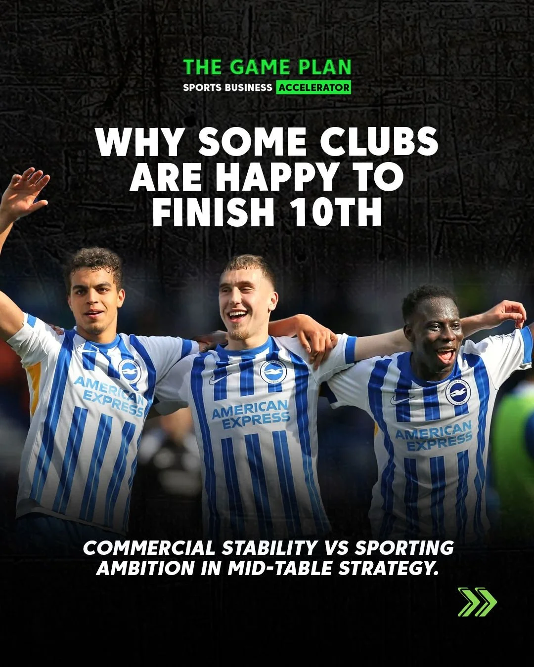 10th or 17th? 📊
The money is almost the same. 

In the Premier League, finishing position in the middle of the table has limited impact on central distributions.

Clubs in that range typically generate &pound;130&ndash;140m in broadcast revenue.

Th
