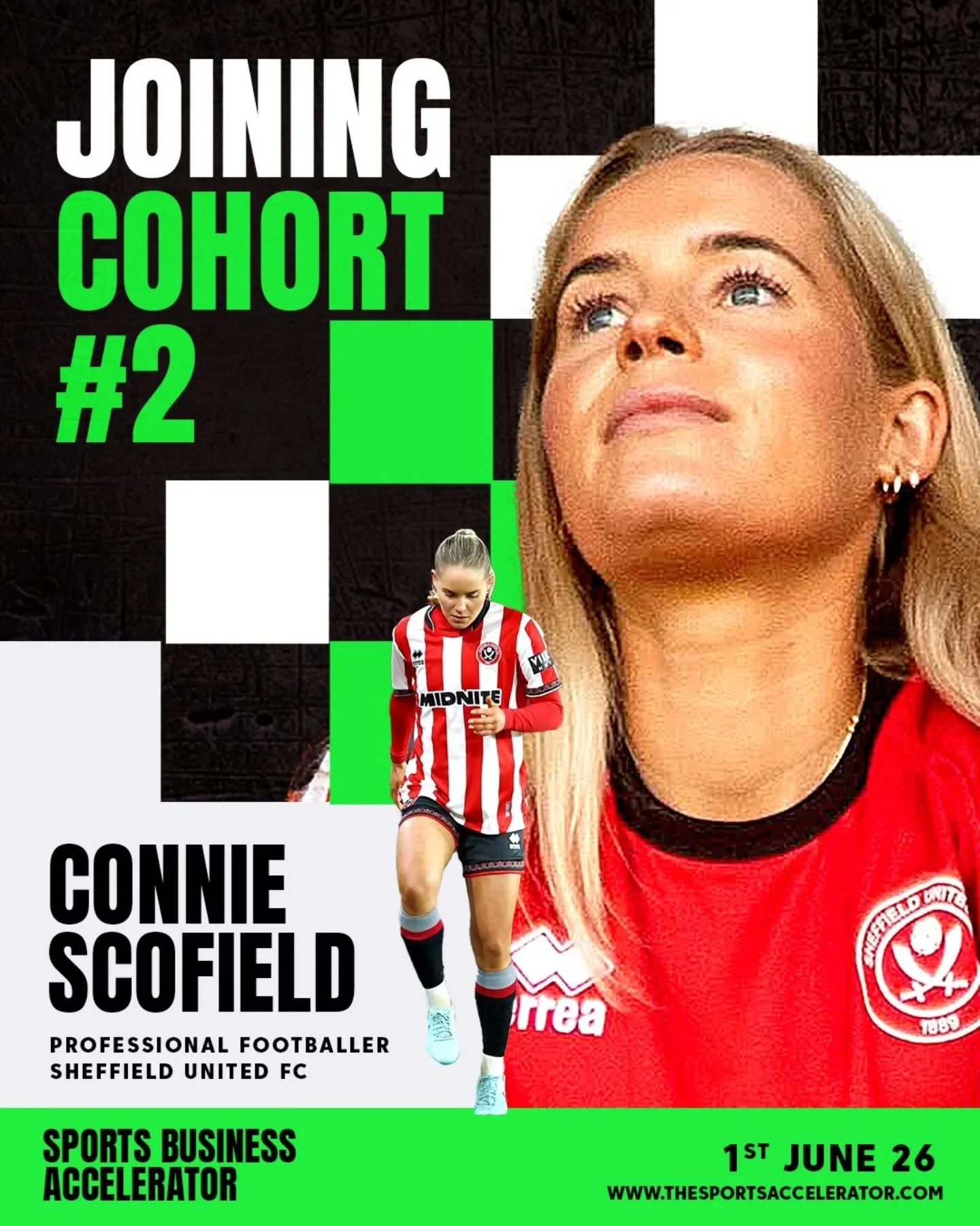 ⚽ Few players study the business behind the game.
So we&rsquo;re pleased to have @connie.scofield join us in Cohort #2:

⚔️ Sheffield United midfielder
🌱 Birmingham City academy from age 9, 
📈 29 Women's Super League appearances
🦁 Stints at Leices