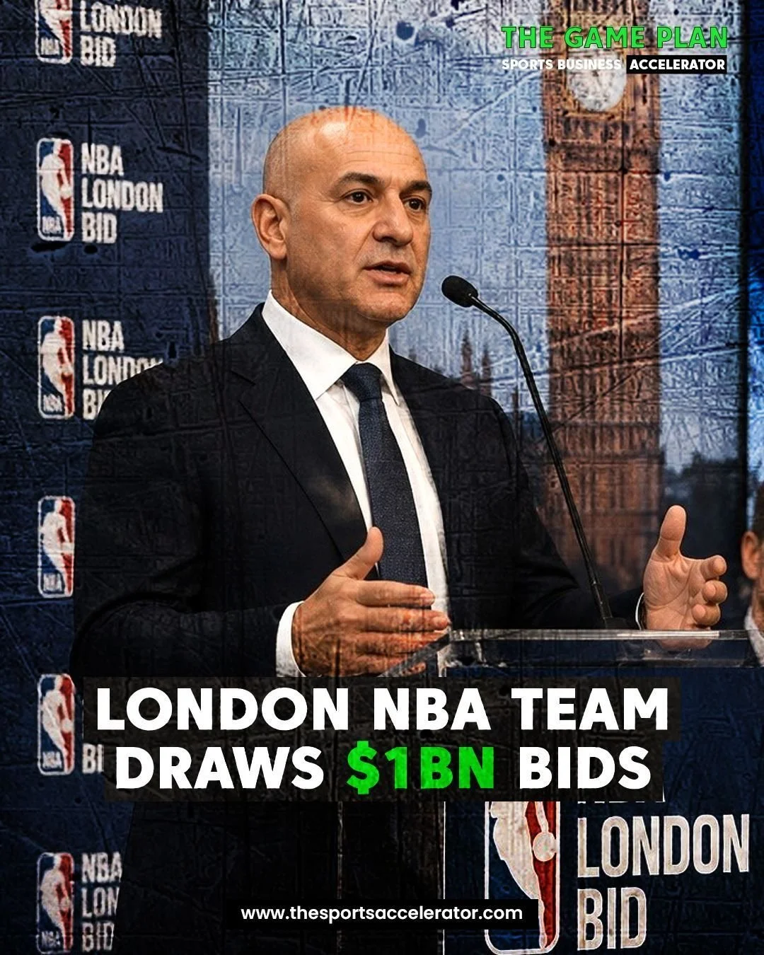 𝗟𝗼𝗻𝗱𝗼𝗻&rsquo;𝘀 𝗡𝗕𝗔 𝗳𝗿𝗮𝗻𝗰𝗵𝗶𝘀𝗲 𝗰𝗼𝘂𝗹𝗱 𝗰𝗼𝘀𝘁 $𝟭𝗯𝗻+.

Daniel Levy is reportedly part of a consortium bidding for a proposed NBA Europe team in London.

The group also includes Jahm Najafi and an executive from Liberty Global.