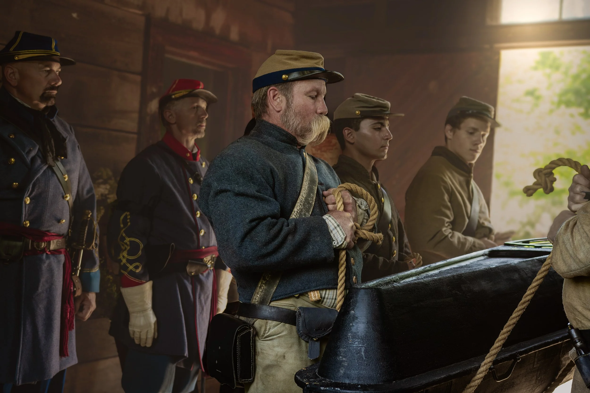 Stonewall Jackson funeral procession film set for Lynchburg at War documentary Film.
