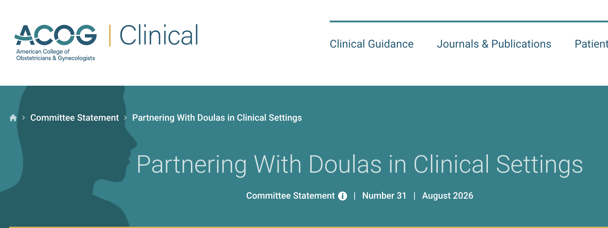 A Doula’s Reaction to ACOG Statement Number 31