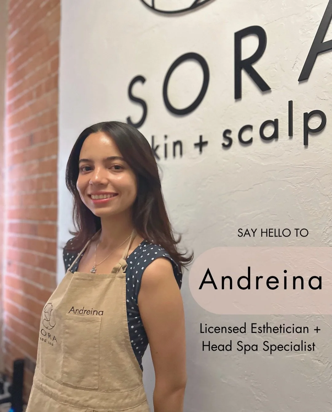 Say hello to Andreina, Licensed Esthetician + Head Spa Specialist. She is a recent graduate from @avedainstitutetucson, with over 5 years of experience working in luxury hospitality. 

&ldquo;I&rsquo;m so excited to be joining the team at Sora. What 