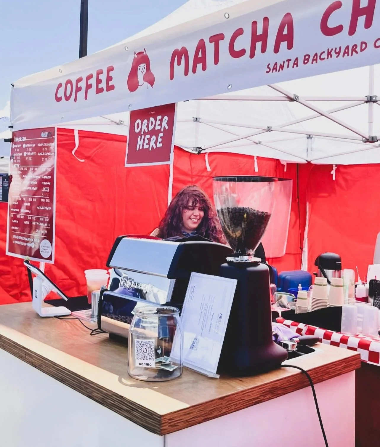 Marisa Martinez making coffee drinks