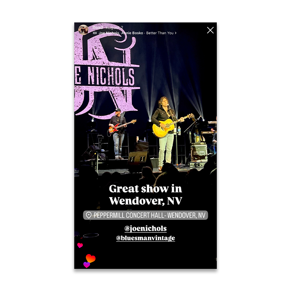 Peppermill Concert Hall with Joe Nichols. Jeremy Worden, bass.