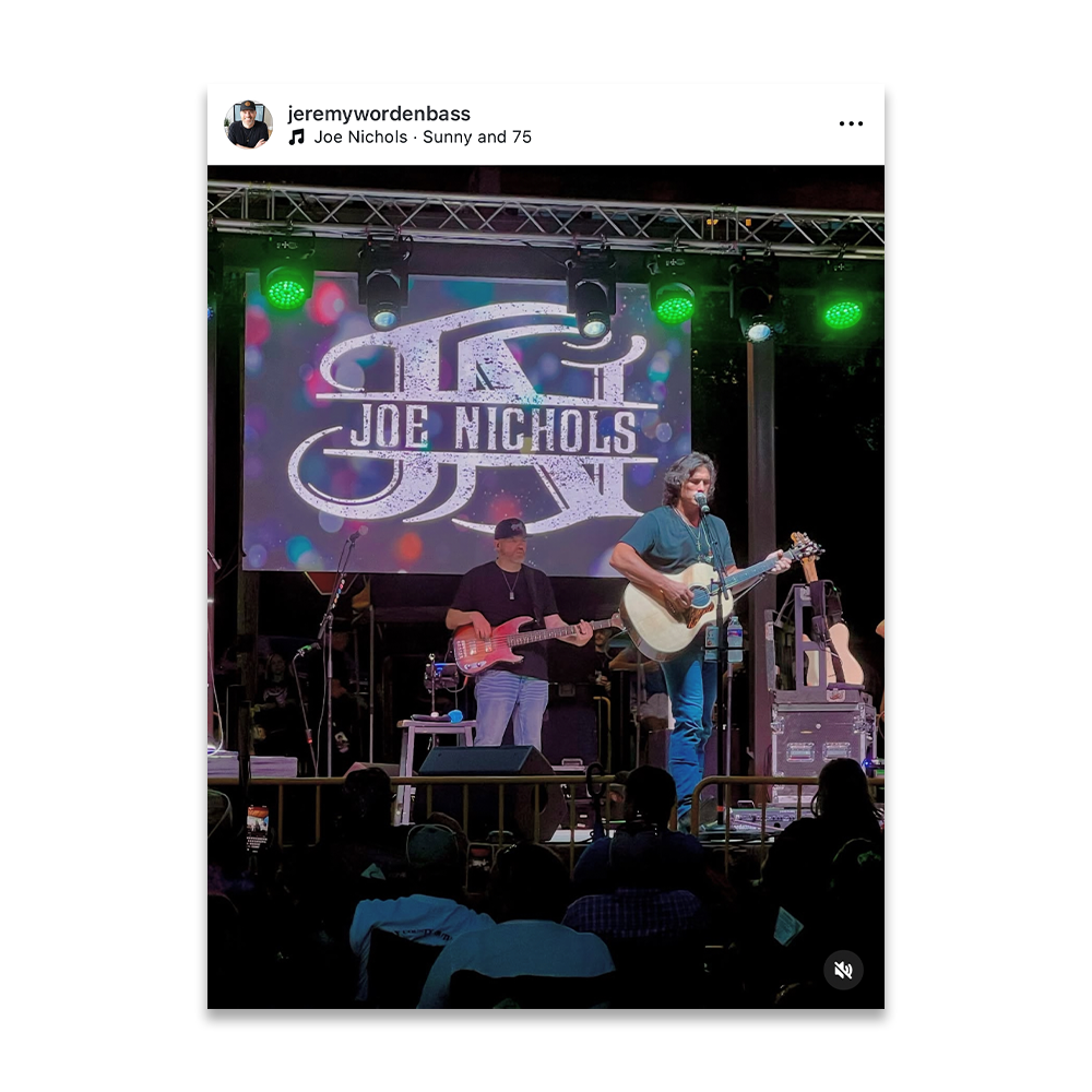 Joe Nichols in London, KY. Jeremy Worden, bass. Blog