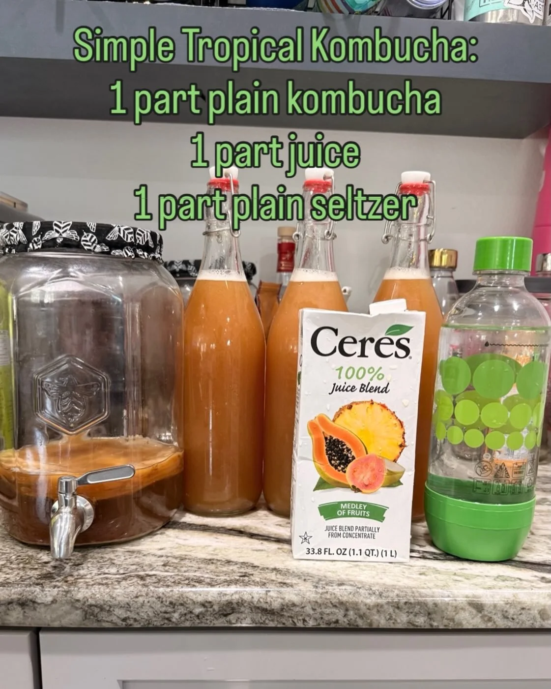 2nd fermentation blues?? Bypassing the waiting period with adding plain seltzer for instant fizz 🍾🥂also great for diluting if first fermentation got extra sour because you&rsquo;re too busy 🙆🏻&zwj;♀️