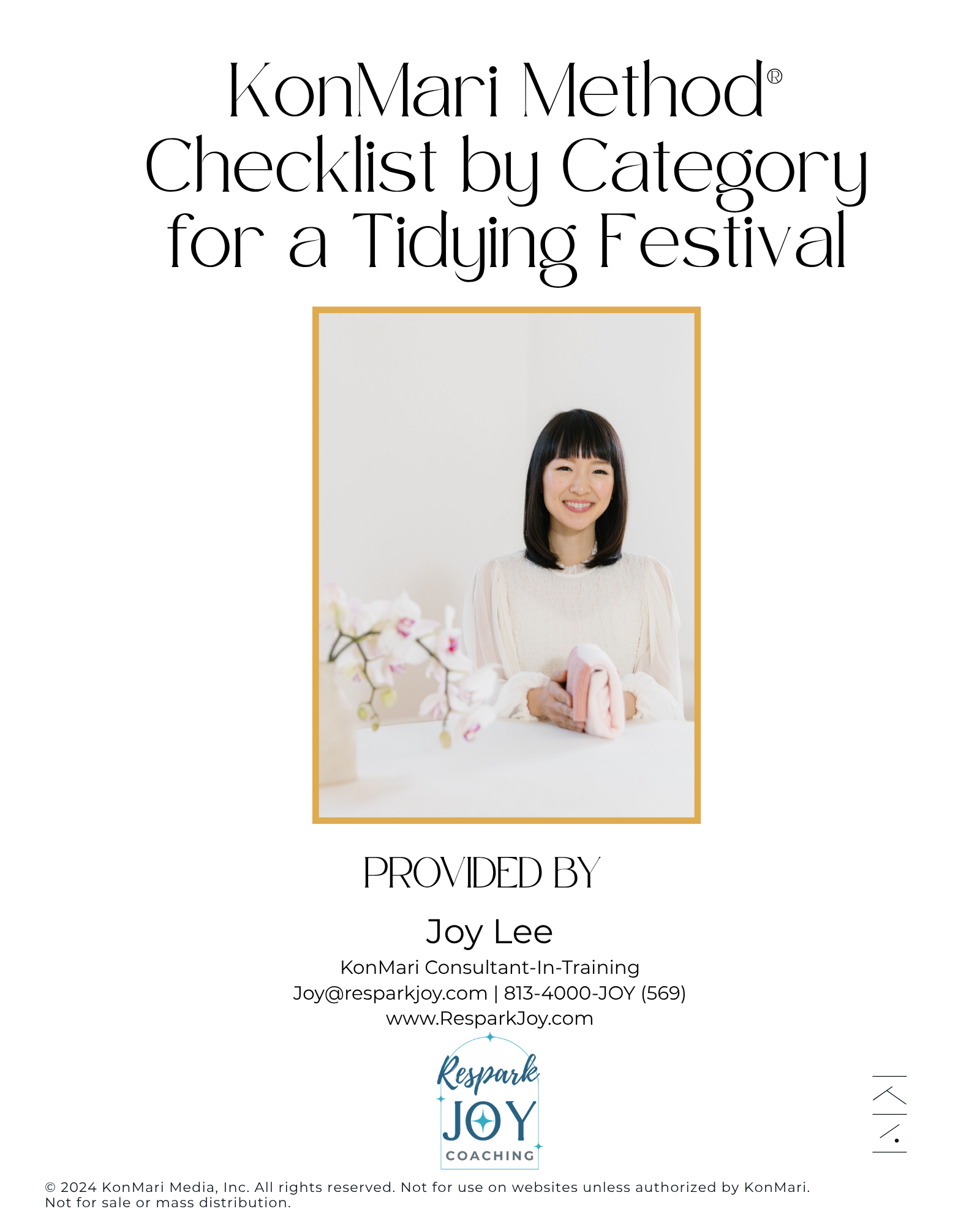 Free Tidying Checklist