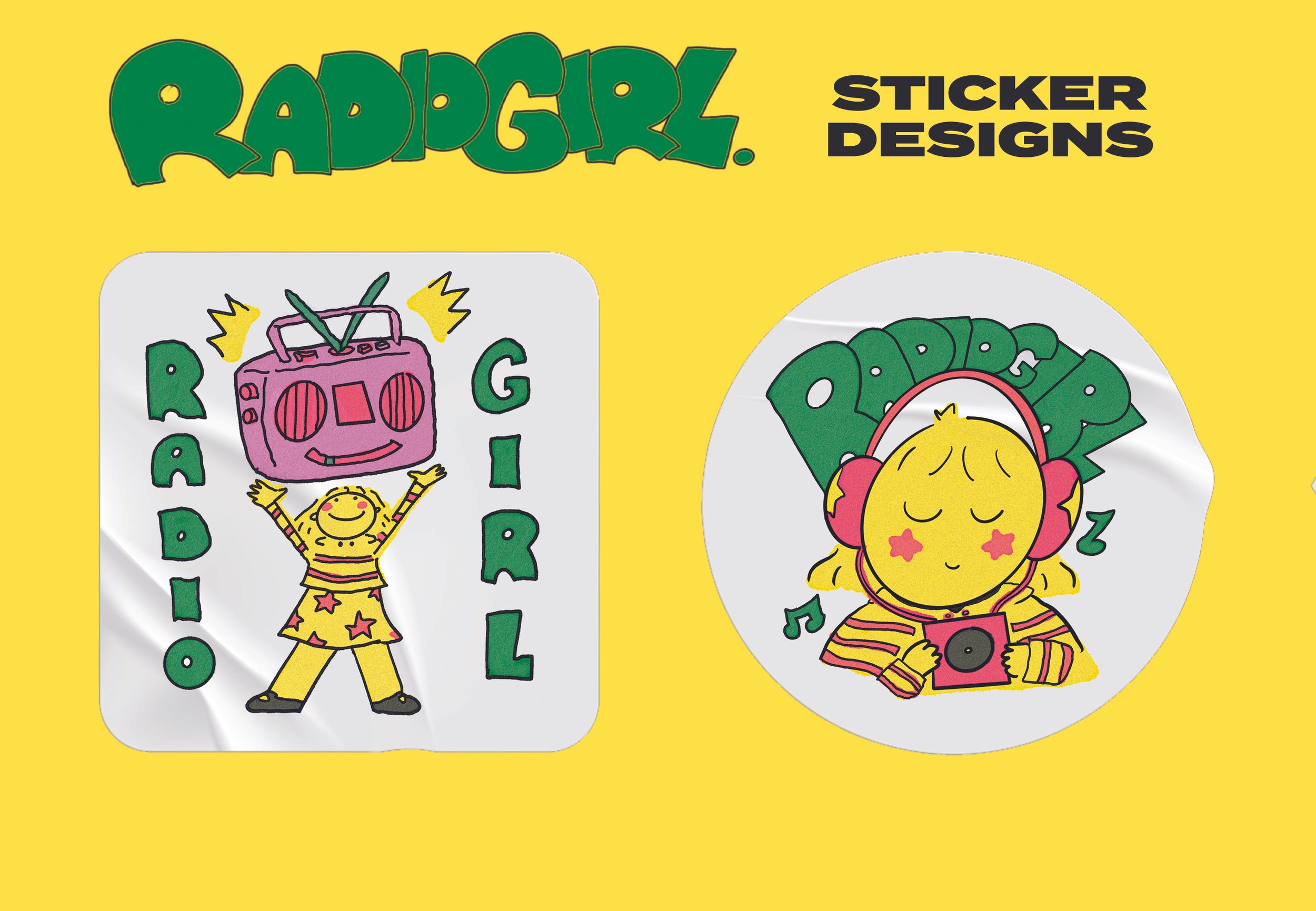 Radiogirl Sticker Designs