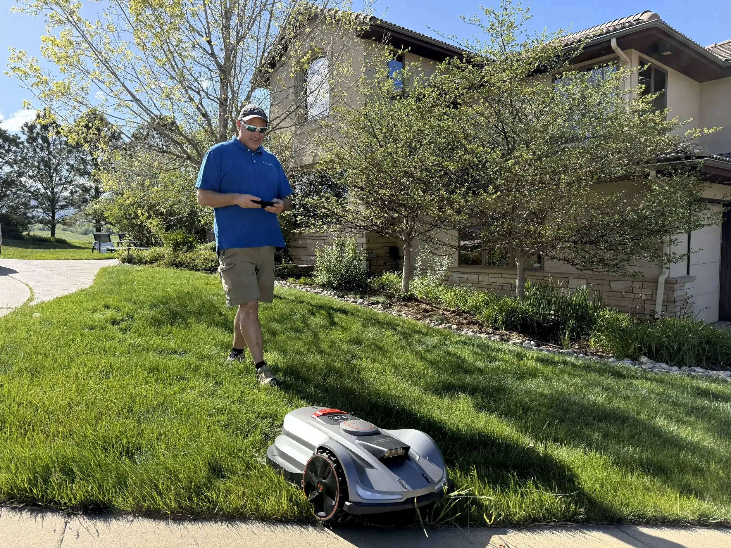 Sunseeker X Series robotic mower on a residential lawn in Boulder County