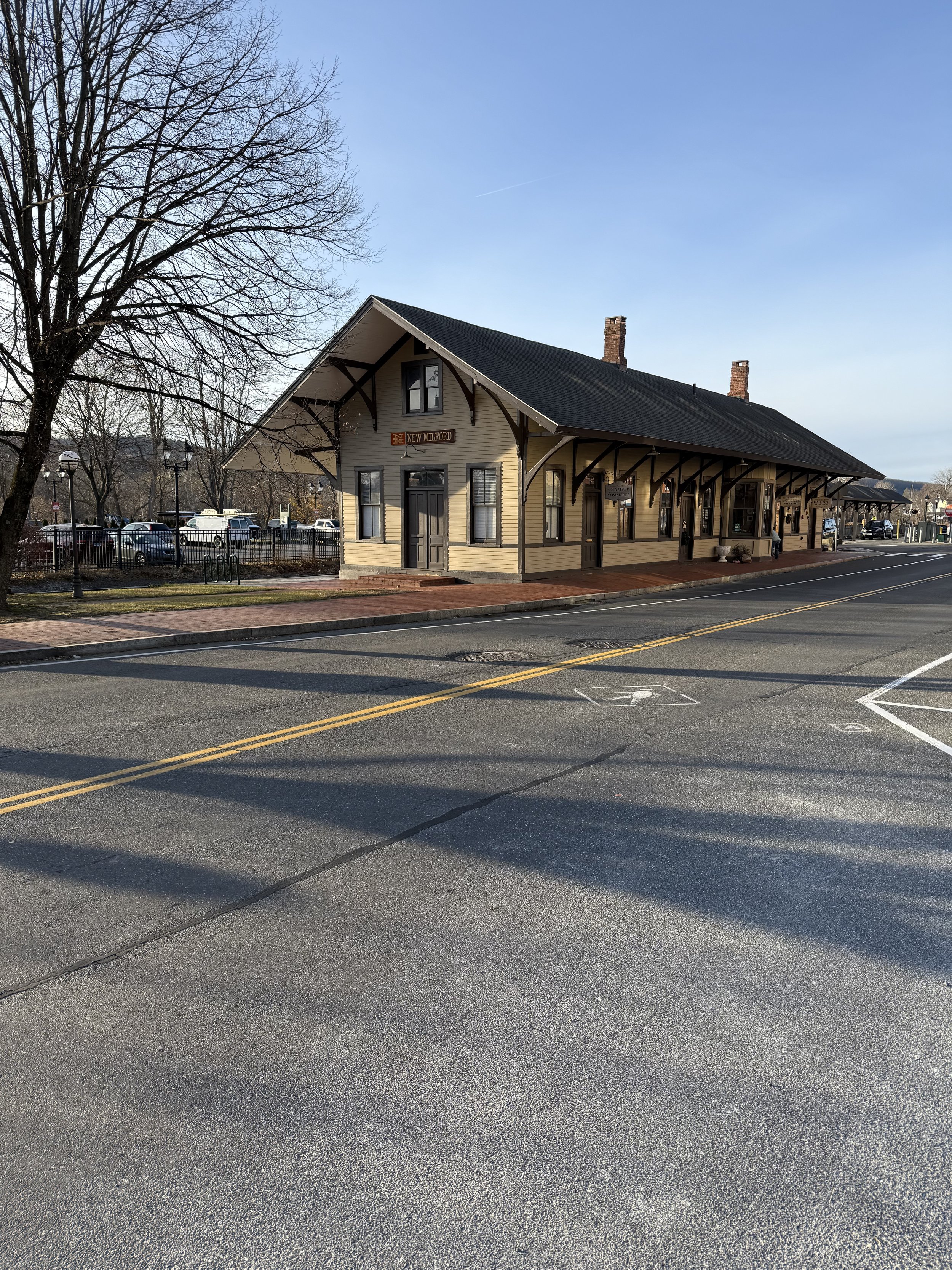 New Milord, CT (New Haven Railroad) - no longer in use as a railroad station, but there is discussion about restoring service from Danbury, CT via the Metro North railroad which is on a branch line off the Metro North New Haven Line