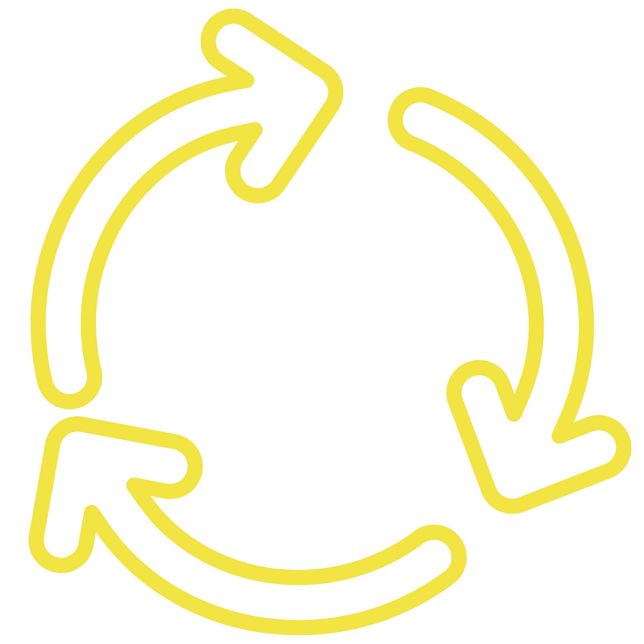 Three yellow arrows forming a cyclical symbol on a black background.