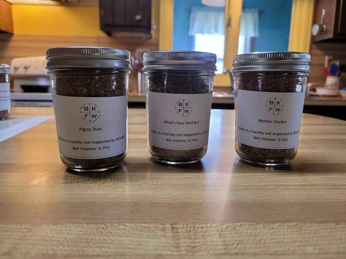 A small selection of our signature BBQ rubs. Get yours today!