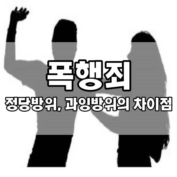 폭행죄와 정당방위, 과잉방위의 차이점 완벽 정리!