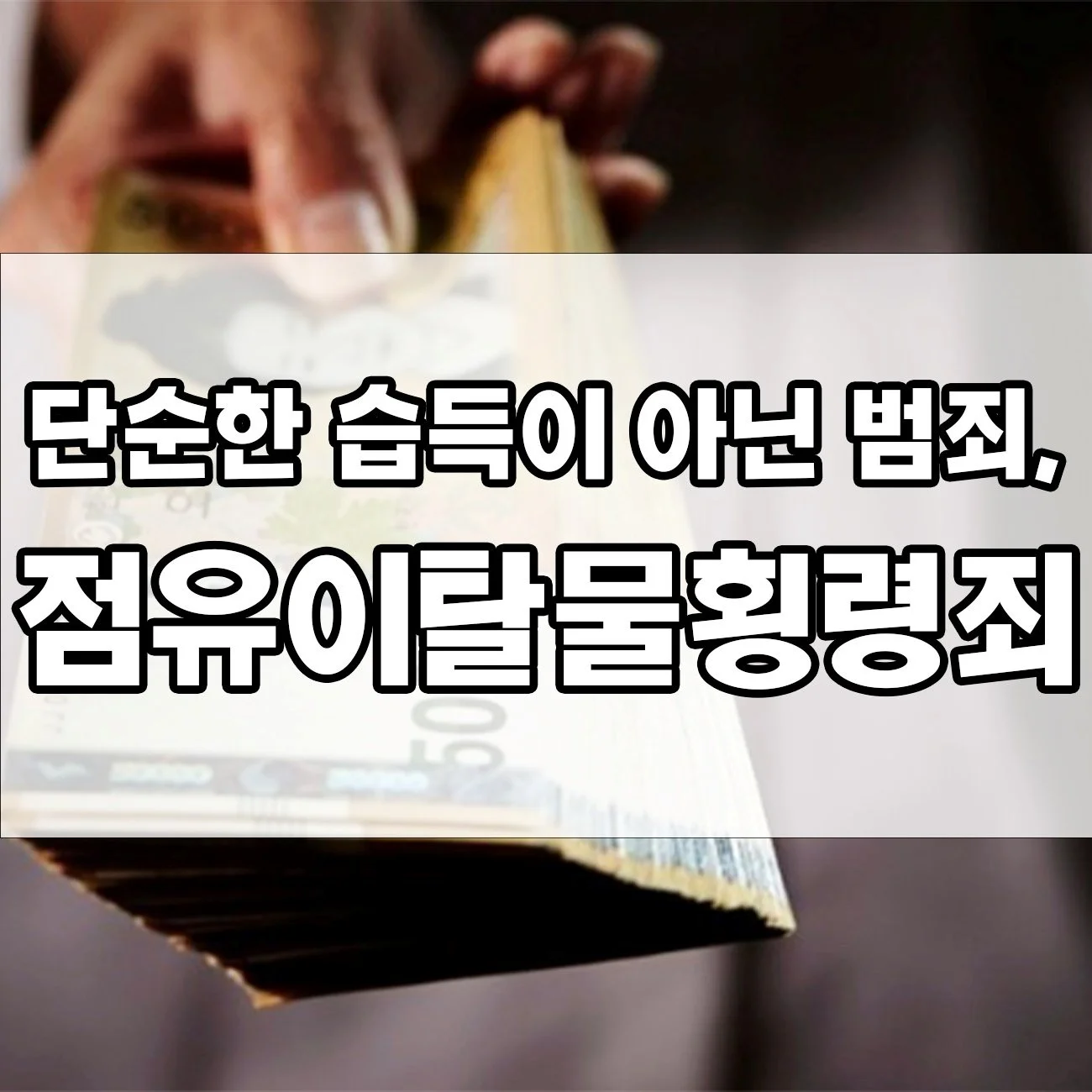 길에서 주웠는데, 점유이탈물횡령죄 처벌?