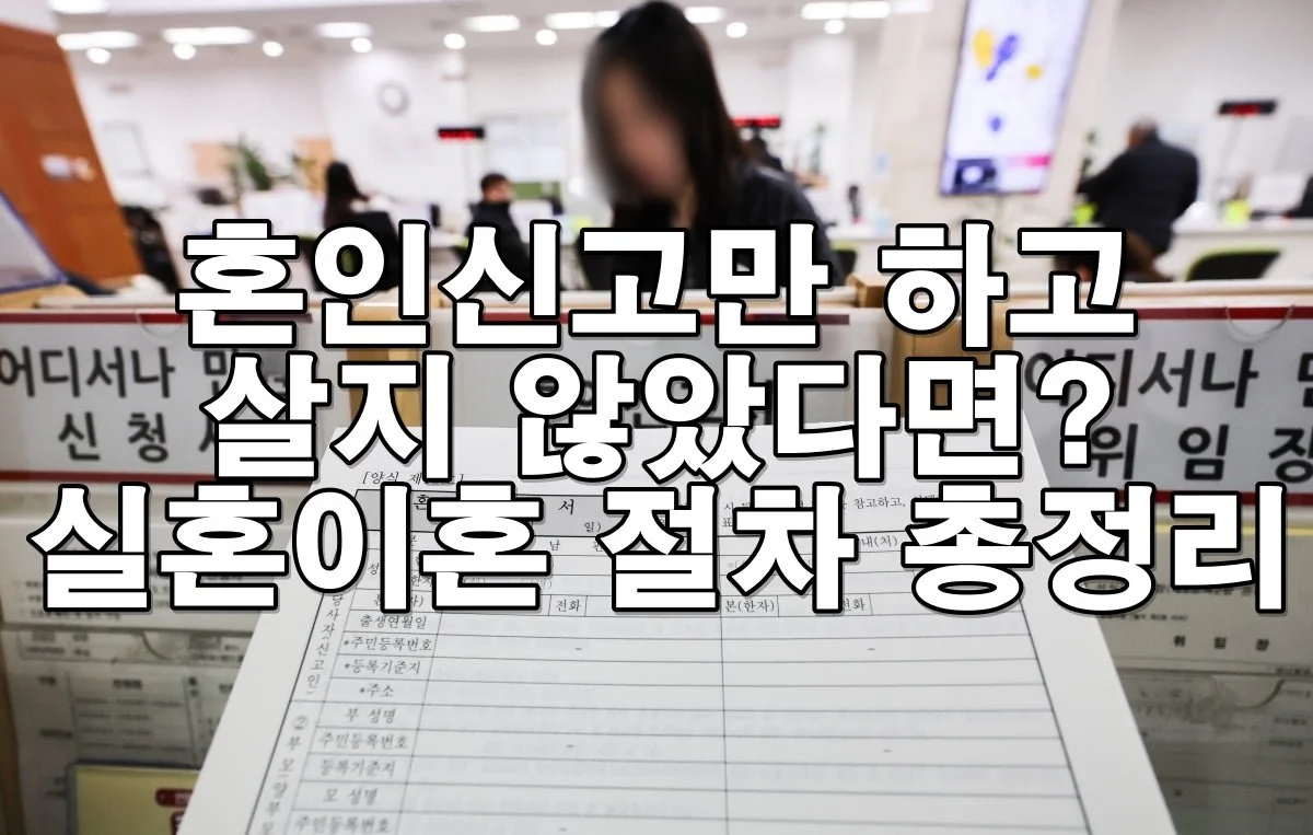 혼인신고만 하고 살지 않았다면? 실혼의 이혼 절차 총정리