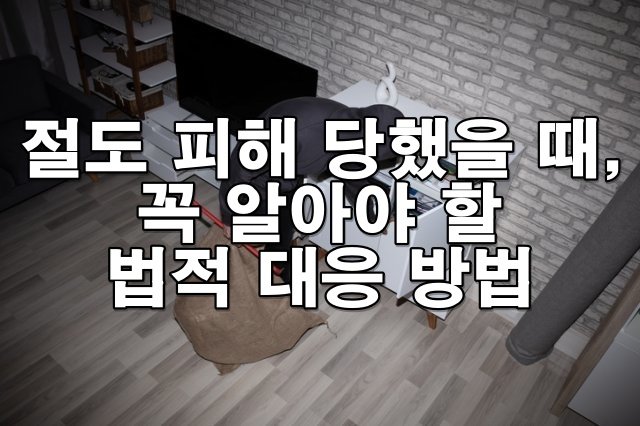 절도 피해 당했을 때, 꼭 알아야 할 법적 대응과 구제 방법