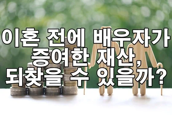 배우자 몰래 증여한 재산, 이혼 후 되찾을 수 있을까?
