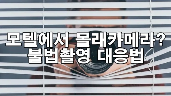 불법촬영 피해 입었을 때 대처법과 가해자·업주의 책임은?