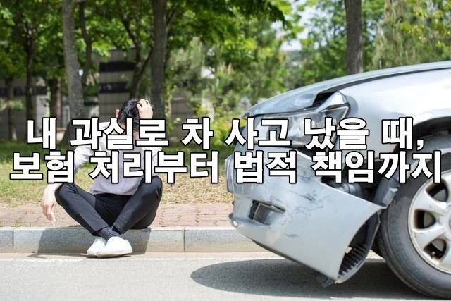 내 과실로 차 사고 났을 때, 보험 처리부터 법적 책임까지 총정리