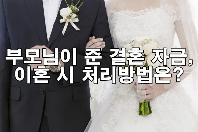 부모님이 준 결혼 자금, 이혼하면 어떻게 나눌까요? 법적 기준 총정리