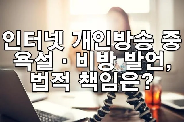 인터넷 개인방송 중 욕설·비방 발언, 법적 책임 여부