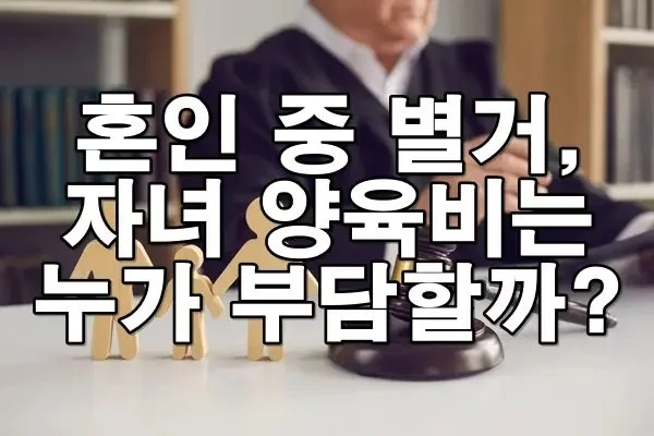 “혼인 중 별거, 자녀 양육비는 누가 부담해야 하나요?”