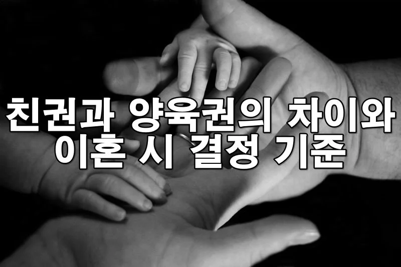 친권과 양육권의 차이와 이혼 시 결정 기준