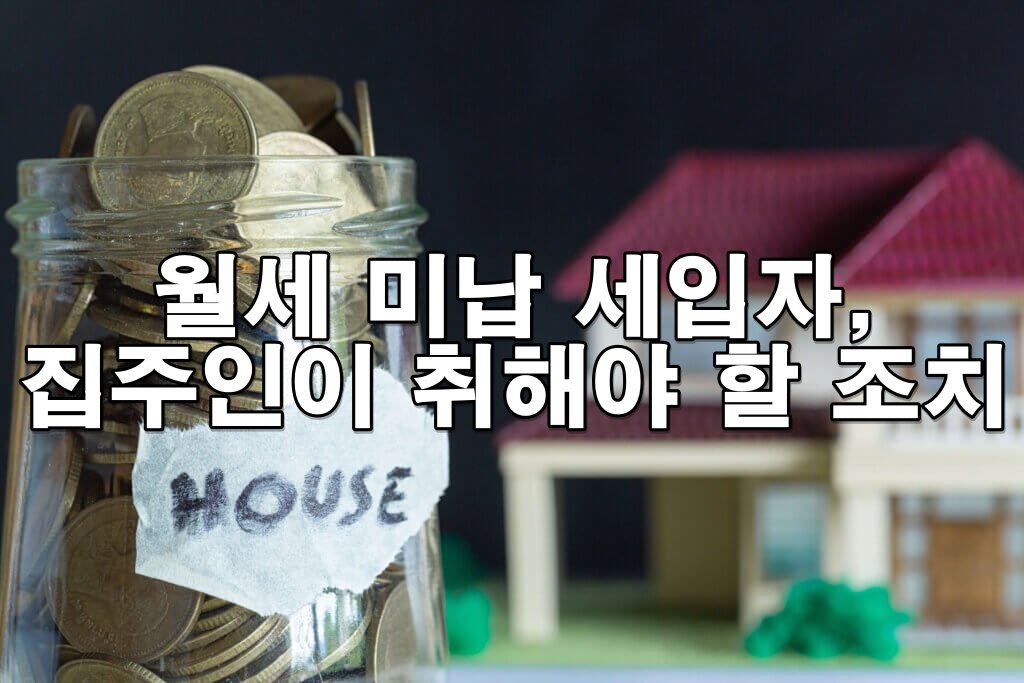 월세 미납 세입자, 집주인이 취할 수 있는 조치