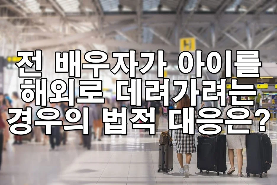 전 남편·아내가 아이를 해외로 데려가려 한다면? 친권·양육권 보호 대응법