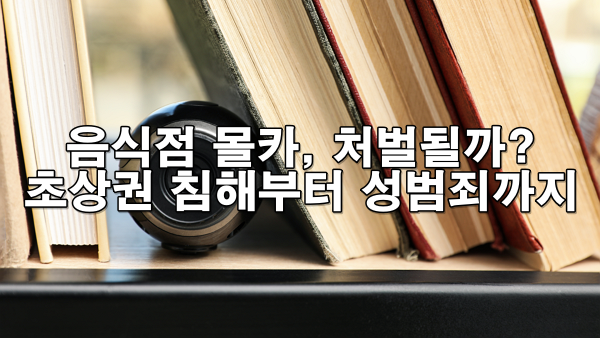 음식점 몰카, 처벌될까? 초상권 침해부터 성범죄까지 총정리