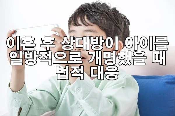 이혼 후 상대방이 아이를 일방적으로 개명했을 때 법적 대응