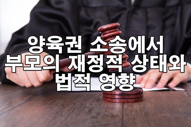 양육권 소송에서 부모의 재정적 상태와 법적 영향