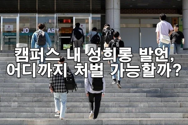 캠퍼스 내 성희롱 발언, 어디까지 처벌 가능한가요?