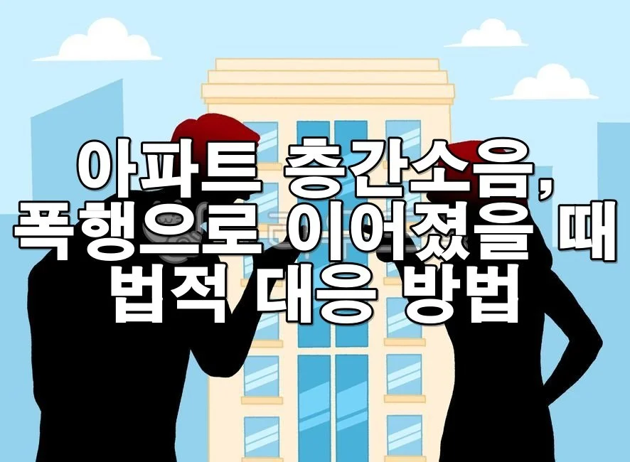 아파트에서 층간소음 갈등이 폭행으로 이어졌을 때 대응