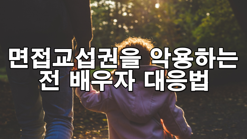 면접교섭권을 악용하는 전 배우자 대응법