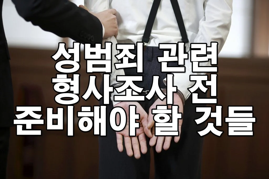 성범죄 관련 형사조사 전 준비해야 할 것들