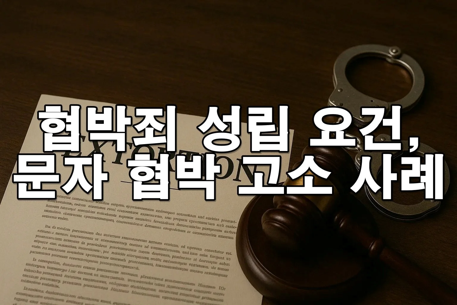 협박죄 성립 요건 및 문자 협박 고소 사례