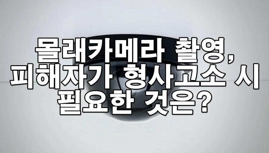 몰래카메라 촬영, 피해자가 형사고소 시 필요한 것은?