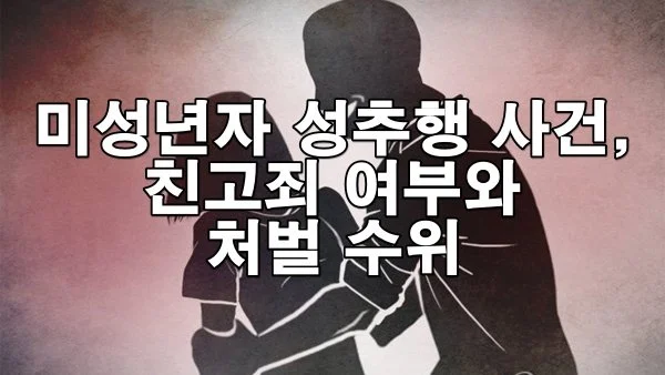 미성년자 성추행 사건, 친고죄 여부와 처벌 수위